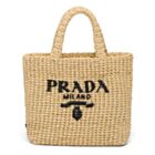 Prada Small Raffia Tote Bag Apricot