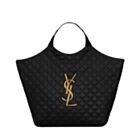 Saint Laurent Icare Maxi Shopping Bag In Quilted Lambskin Black