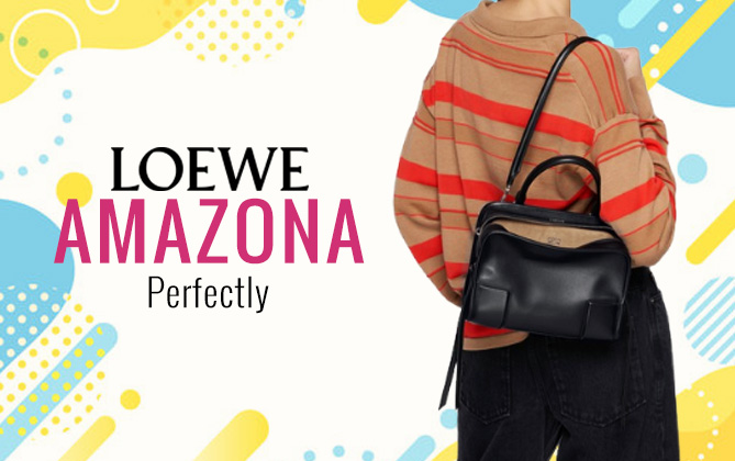 Loewe Small Amazona 180 Bag In Soft Calfskin A039AS0X01 Black