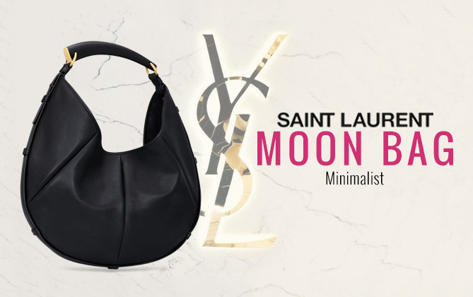 Saint Laurent MOMBASA Medium Leather Handbag Black